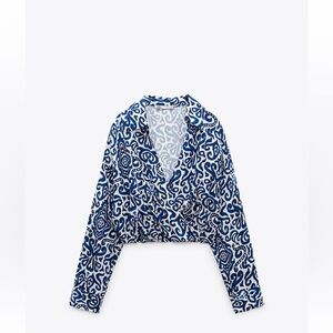 Zara Printed Crop Shirt Size XS